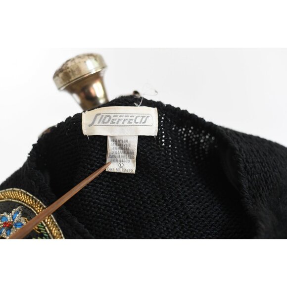 Vintage 1980s Large Black Sequin Leg of Mutton Sweater | by Sideeffects - Picture 9 of 9